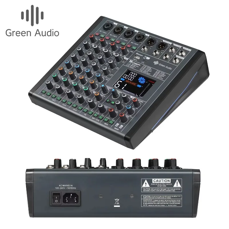 GAX-HLZ4 Professional 4 Channel Audio Mixer with 99 DSP Effects Blueteeth USB and OTG Interface for Studio Live Use