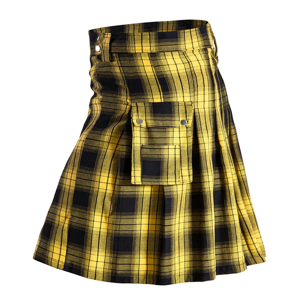 Tartan Plaid Kilts for Men  Traditional Scottish Skirt  Pleated Skirt  Elastic Waist  Suitable for Spring  Autumn  Winter