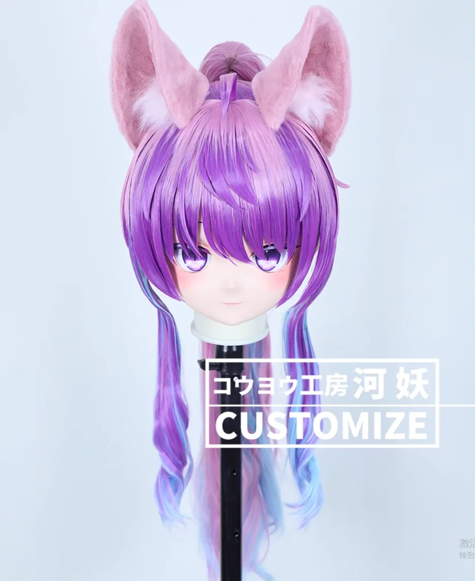 C-10114 Customize Full Head Resin Cartoon Cosplay Japanese Character Anime Role Play Crossdress Kigurumi Mask With Back Shell