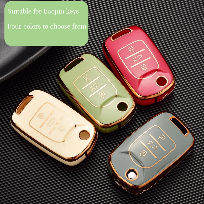 New Soft TPU Car Flip Key Case Cover Holder Fob per Baojun 510 730 560 310 E200 530 Keyless Protector Shell accessori Auto