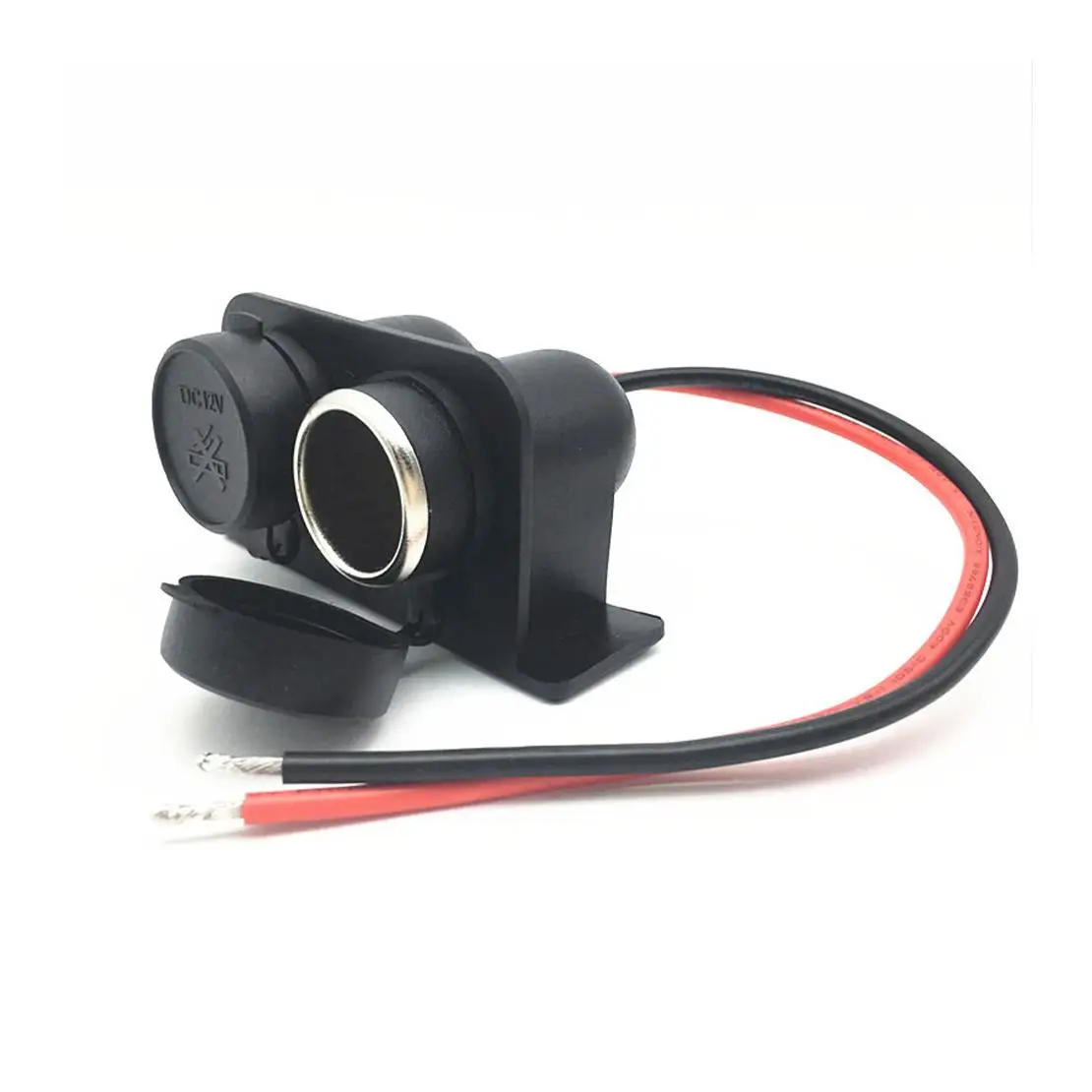 12V Car Truck Cigarette Motorcycle Lighter Socket Double Hole Plug With Harness