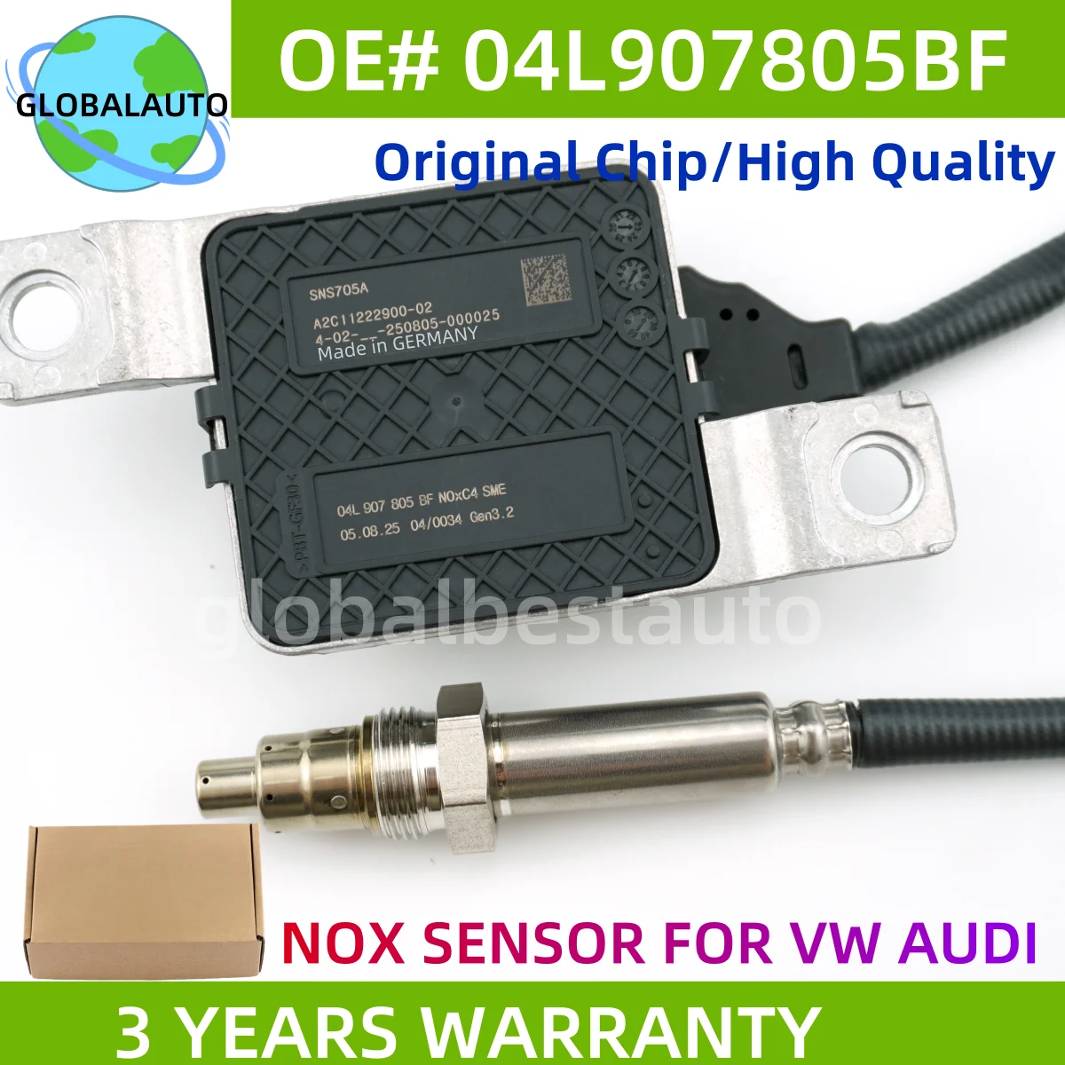 

04L907805BF SNS705A A2C11222900-02 High Quality New Nitrogen Oxide NOx Sensor For VW AUDI 12V