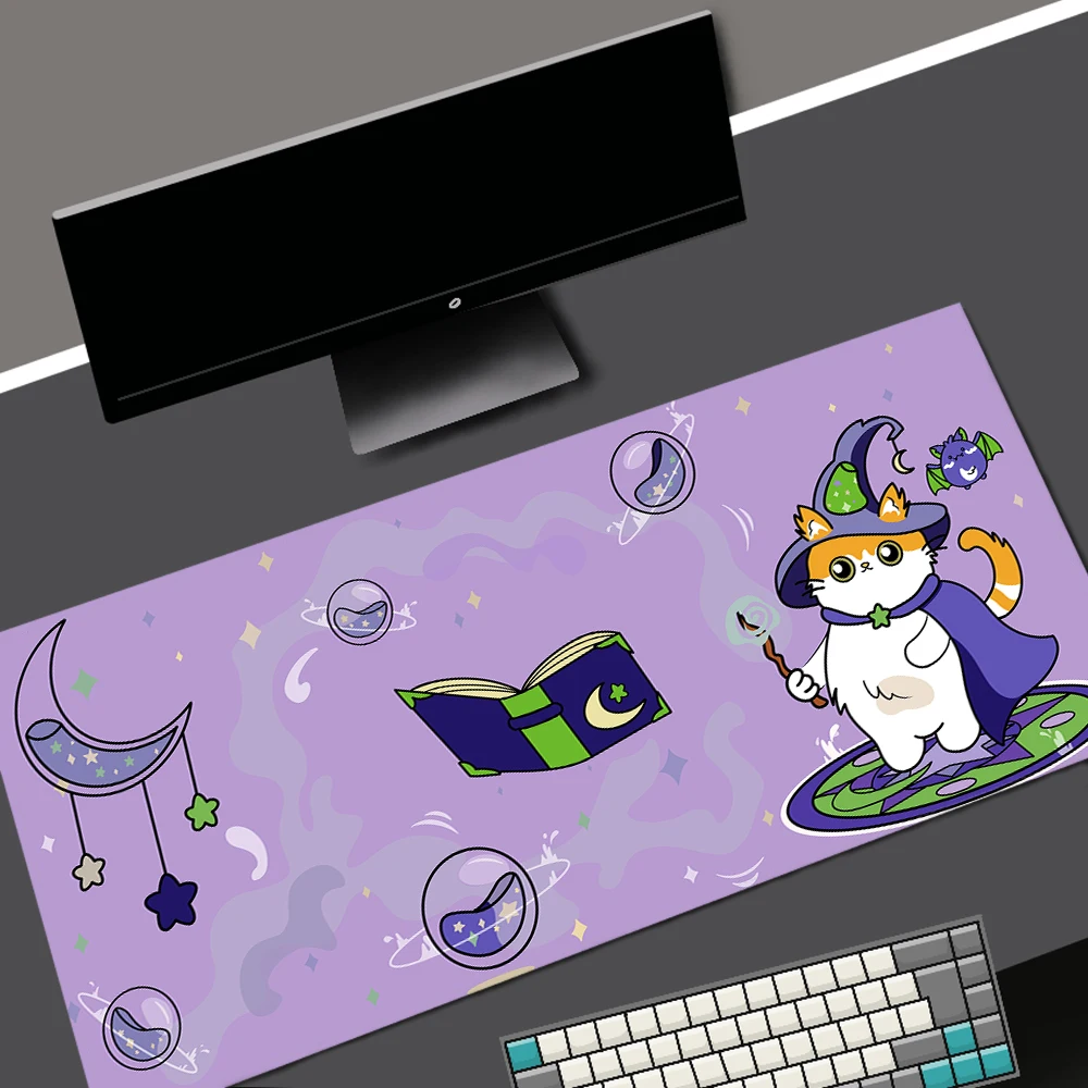 Blue Cat Gaming Computer Mouse Pad Table Keyboard Pad Kawaii Gaming Anime Mouse Mats Pad on The Table Setup accessori per giocatori