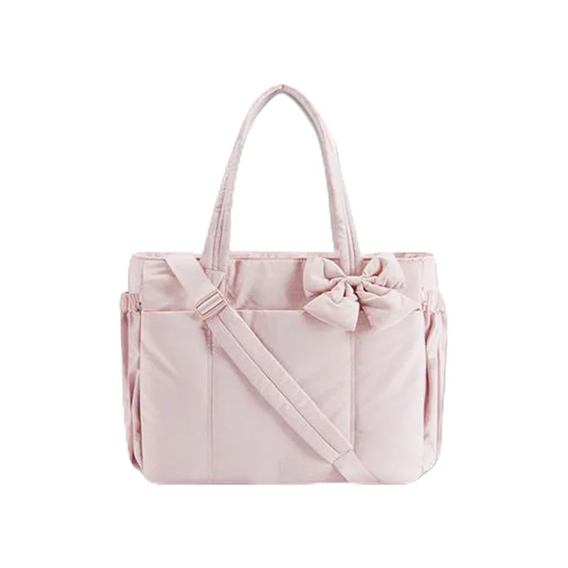 Padded Tote Bag,Large Capacity Women Bow Crossbody Shoulder Bag,Student Commuter Yoga Gym Travel Messenger Bag,Versatile Handbag