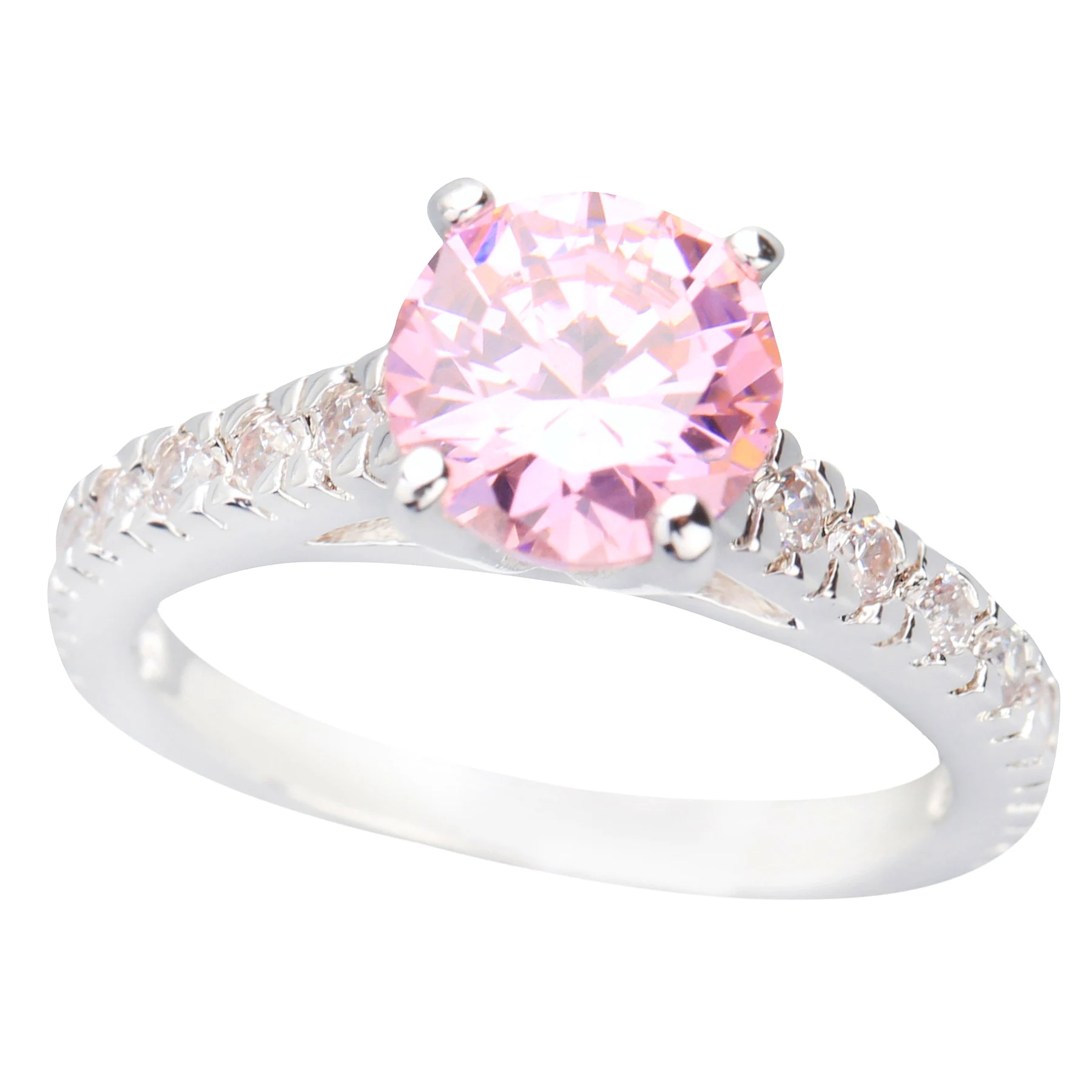 8*8mm Pink Kunzite6 925 Sterling Silver Ring Q0699-F