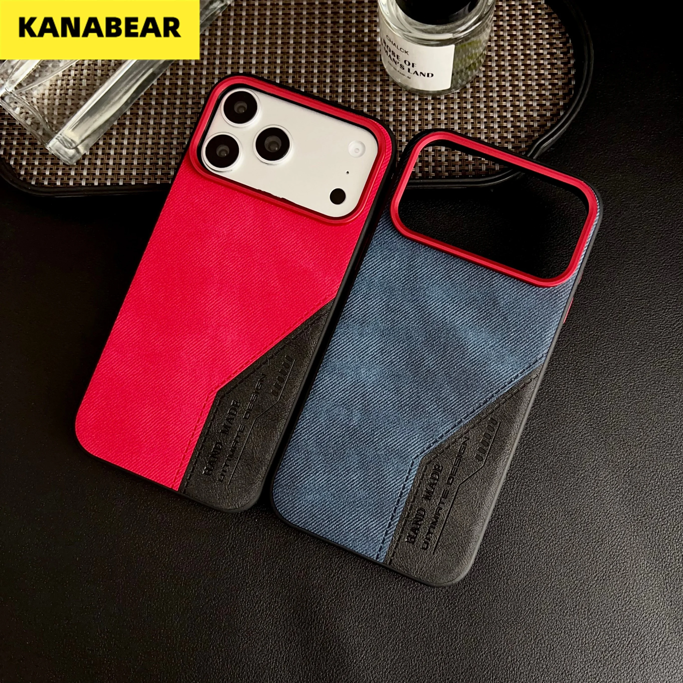 

Premium Leather Pattern Denim Case for iPhone17ProMax,Business Luxury,Full Coverage Shockproof Unisex Protective Cover