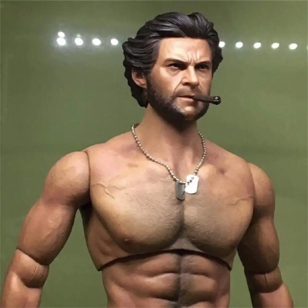 1/6th Male Uncle Wolf Logan Youth Version With Cigar Head Carving Sculpture For 12inch Action Figures Collectable DIY