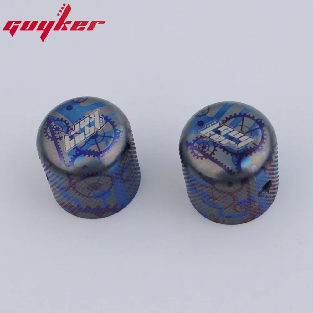 GUYKER Electric Guitar Titanium Alloy Control Plate Knob Mechanical Pattern for Fend TL Parts Replacement