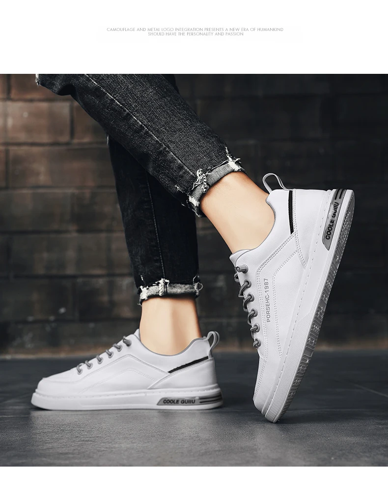 Herren Slip-On Freizeitschuhe für alle Jahreszeiten, neue atmungsaktive, leichte, weichsohlige Outdoor-Flachschuhe, Studenten-Whiteboard-Schuhe – Detail 15