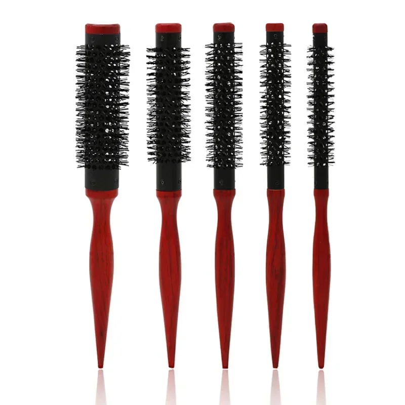 

Profession Anti Static Curly Hair Comb Boar Bristle Rolling Round Brush Comb Hair Styling Beauty Salon Hairdresser Curling Iron