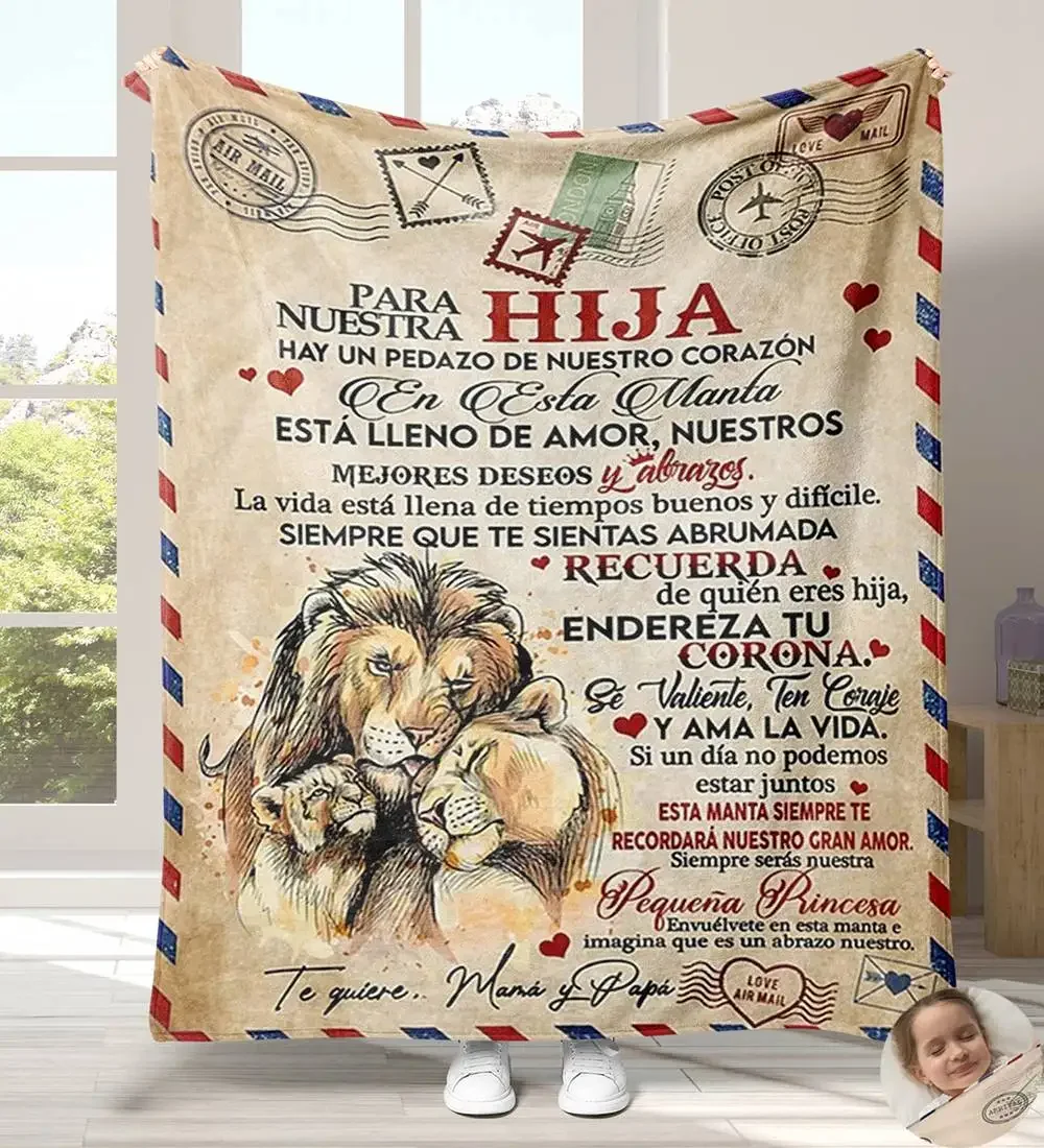 Super Soft Flannel Blanket To My Daughter Son Granddaughter From Mom Dad Spanish Version Sofa Bed Throw Blankets Birthday Gifts