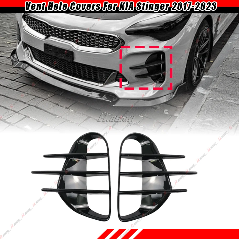 

2PCS For KIA Stinger GT, GT-Line 2017-2023 Car Front Bumper Spoiler Fender Side Vent Cover Canard Splitter Trim Auto Accessories