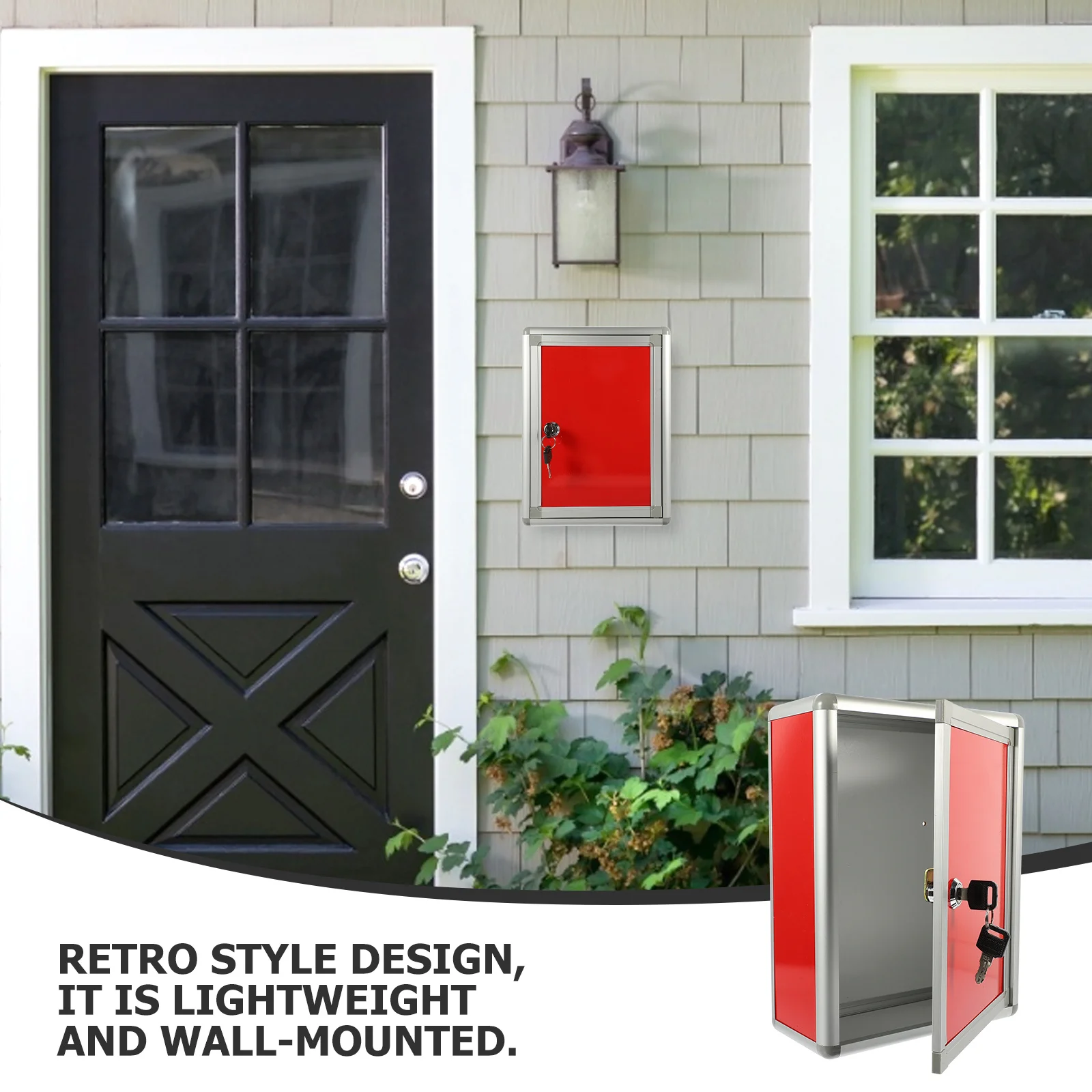 

Retro Wall Mount Mailbox Aluminum Alloy Suggestion Box Public Voting Box Multifunctional Household Mail Case