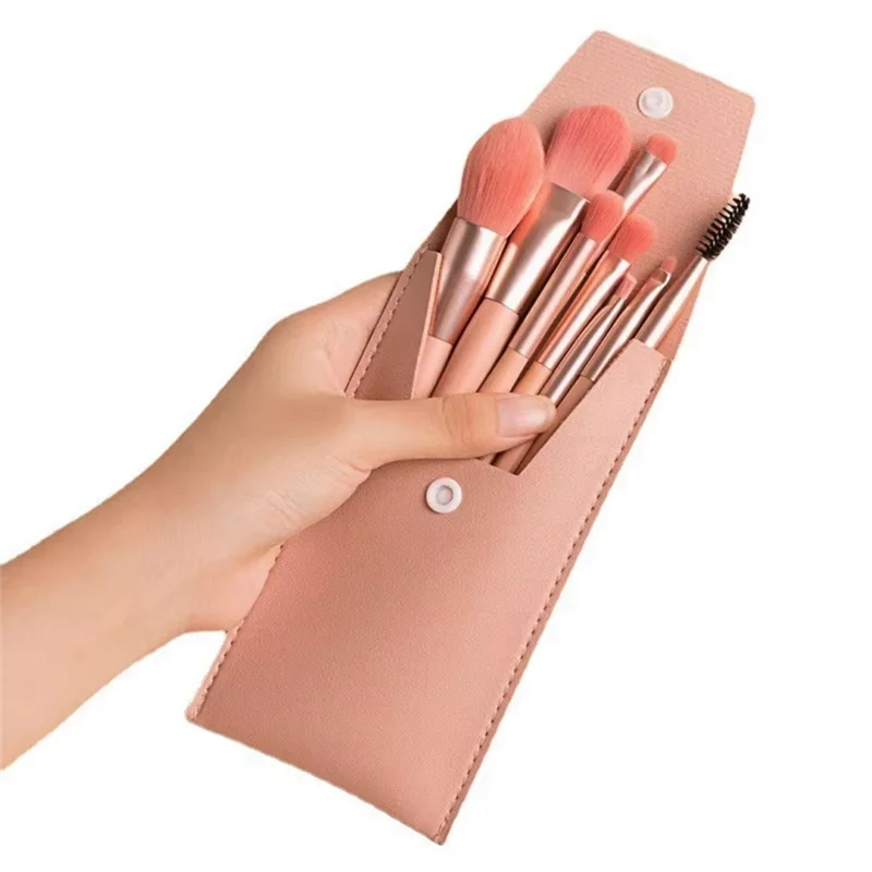 فرشاة مكياج احترافية مكونة من 8 قطع مع حقيبة تخزين، والتي ضرورة الجمال عند السفر والخروج