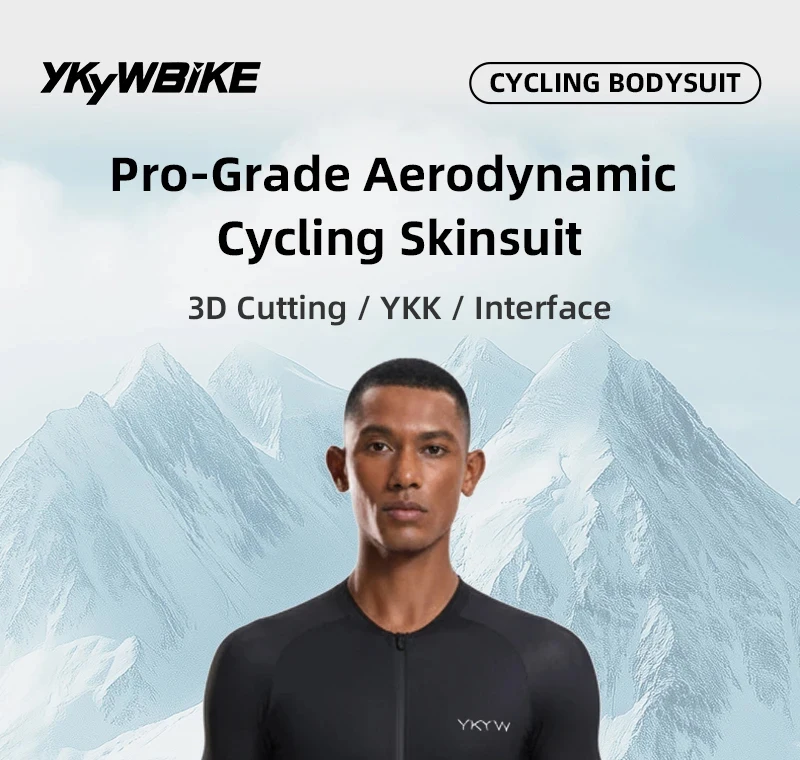 YKYWBIKE Einteiliger Radsport-Skinsuit mit italienischer Interface-Polsterung, aerodynamisches Profi-Elite-Rennrad-Set, Fahrradbekleidung, Shorts – Detail 5