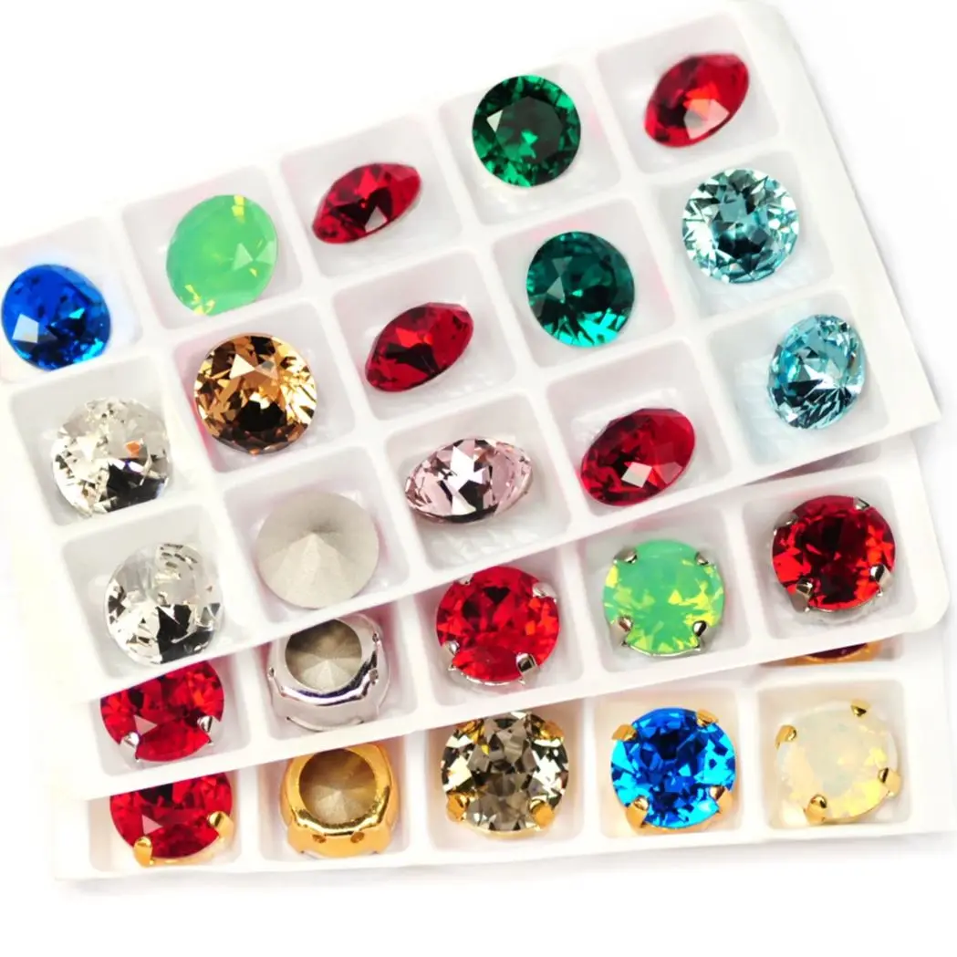 

Different Colors 6mm 27pcs Brilliant Cut High Quality Crystal Round Shape Fancy Popular Rhinestones for 3D Nail Art Decorations