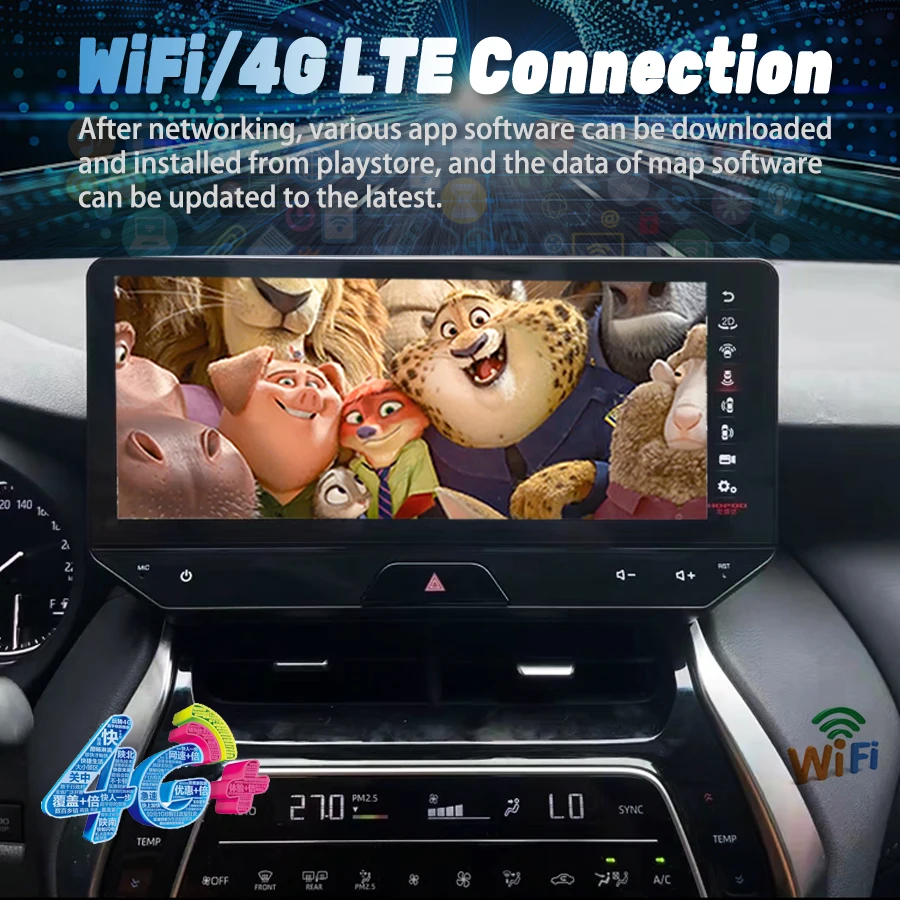 NaviRider 12.3 Inch Android 13 Screen Multimedia Video GPS Player For Toyota Harrier 2021 2022 Venza Car Radio 8+256GB Storage