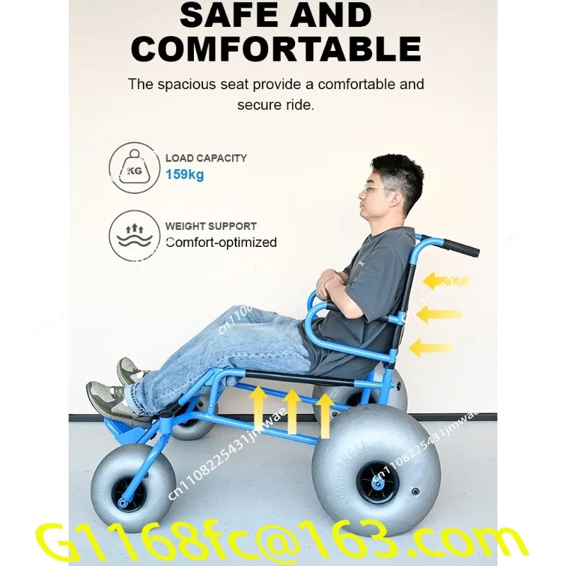 Outdoor Play Seaside Wheelchair Oversized Wheel Hub Foldable Elderly Scooter