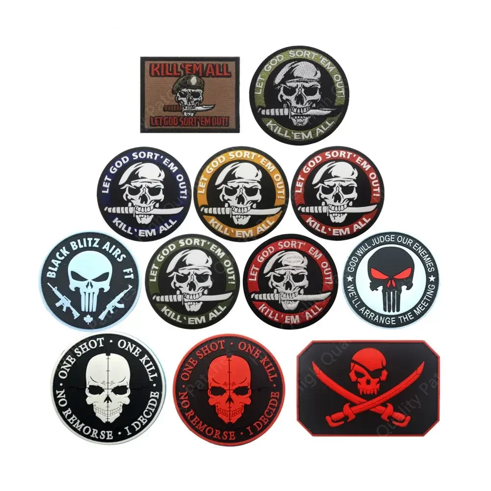 

Z/TF.Skull Badges Patches PVC Rubber HOOK Removable Insignia OPS Patch Armbands Clothes Accessories Decorative For Caps Backpac