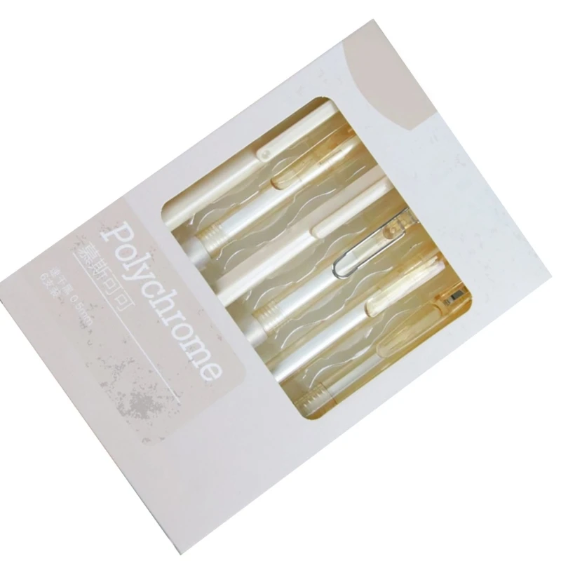 Caneta gel retrátil 6 peças, caneta estética criativa, caneta neutra 0,5 mm