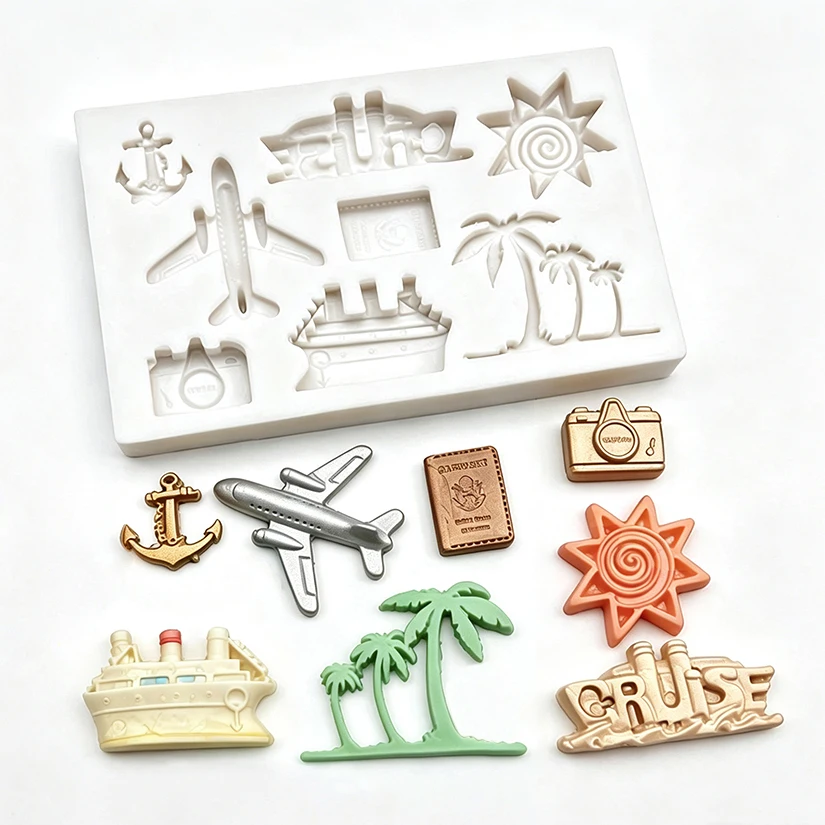 Plane Ship Coco Silicone Sugarcraft Mold Resin Tools Cupcake Baking Mould Fondant Cake Decorating Tools