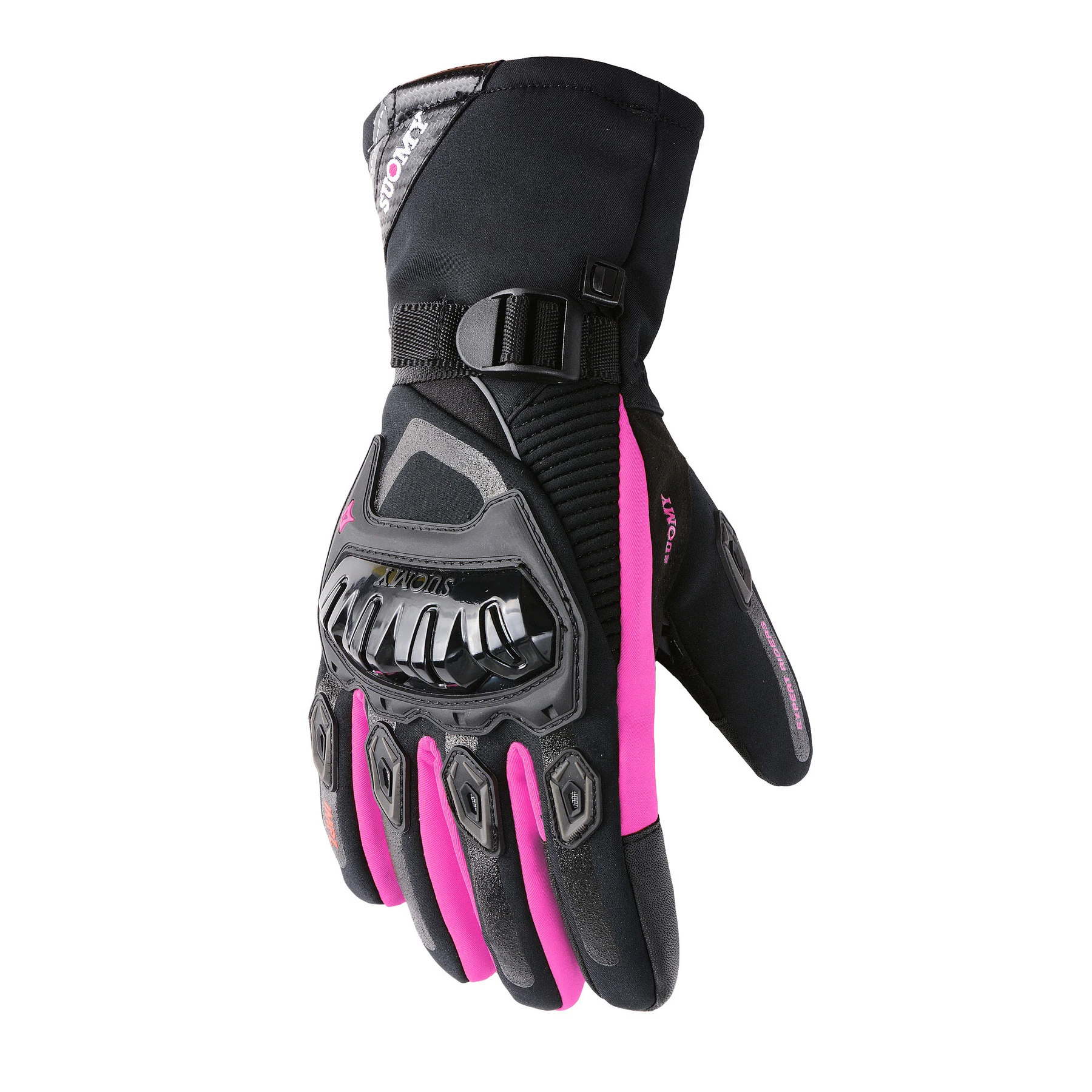 Winter Thermal Leather Riding Gloves For Motorbike Cycling Full Fingers Breathable Waterproof Anti-Slip Adjustable Wrist
