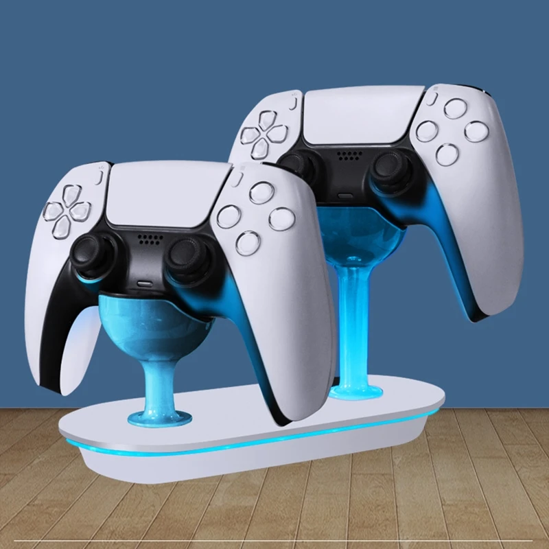 حامل شاحن مزدوج للتحكم، حامل قاعدة شحن، منفذ من النوع C لـ