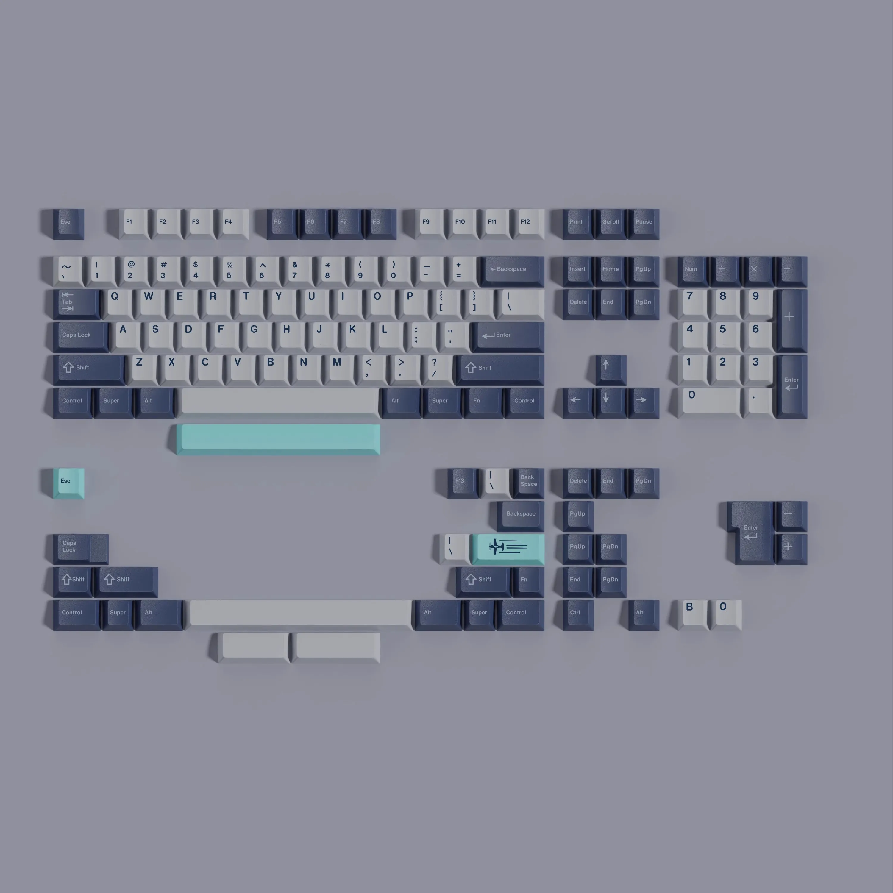 PBT Keycaps GMK Pacific Cherry Profile Dye Sublimation For MX Switch Mechanical Keyboard Double B Split 7U Spacebar