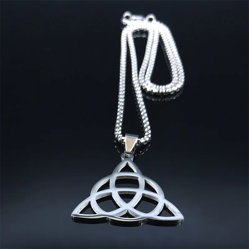 Witchcraft Stainless Steel Witch's Irish Knot Chain Necklace Men/Women Geometry Necklaces Jewelry Nudo De Bruja N732S02