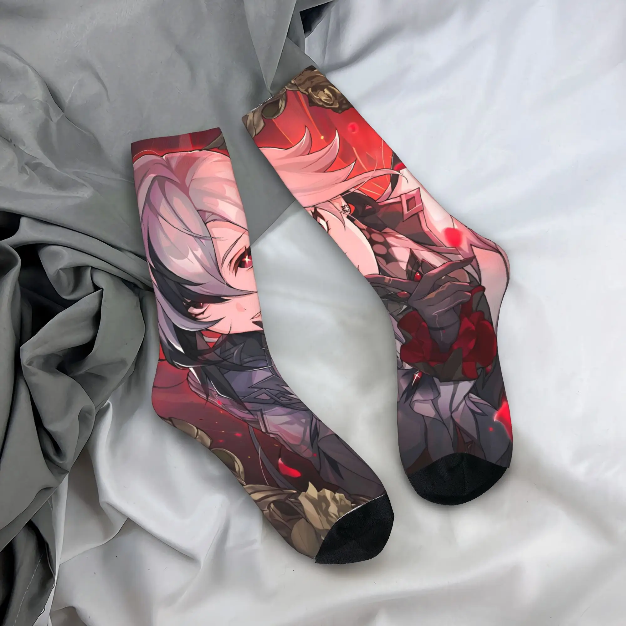 أنيمي لعبة Genshin تأثير الجوارب الجرافيك جوارب مكافحة العرق الكبار الرجال الجوارب مريحة الخريف العصرية جوارب رياضية في الهواء الطلق