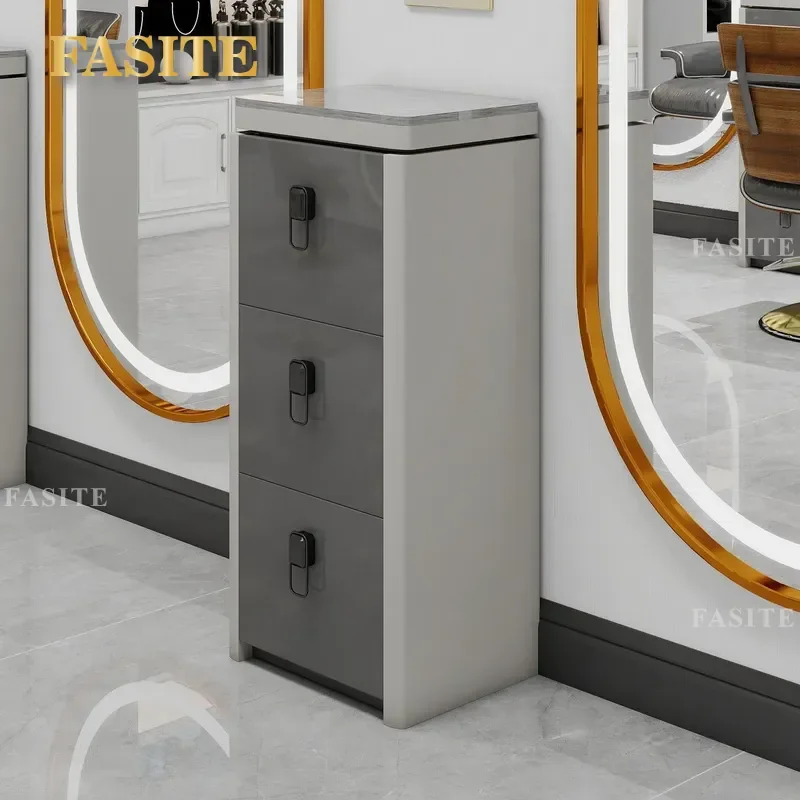 For Barber Shop Tool Cabinet Hair Storage Locker Carbon Fiber Board Stylist Organizer Durable Waterproof Space Saving