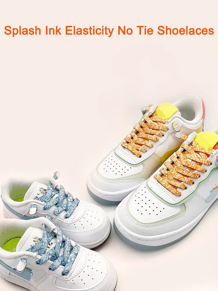 1 Paar elastische Schnürsenkel Turnschuhe Kinder Erwachsene 8mm flache Schnürsenkel ohne Krawatten af1/aj keine Krawatte Schnürsenkel für Schuhe Zubehör – Detail 2