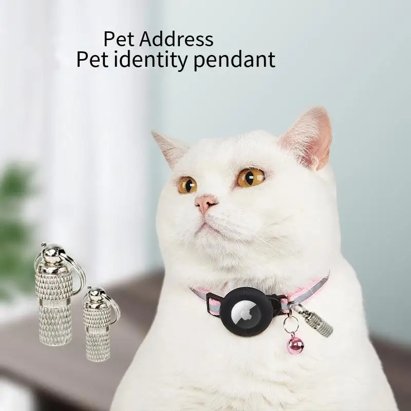 For Airtag Case Pet Reflective Collar Neck Ring Anti Lost GPS Tracker Protective Case Cat Neck Strap Universal Pet Supplies