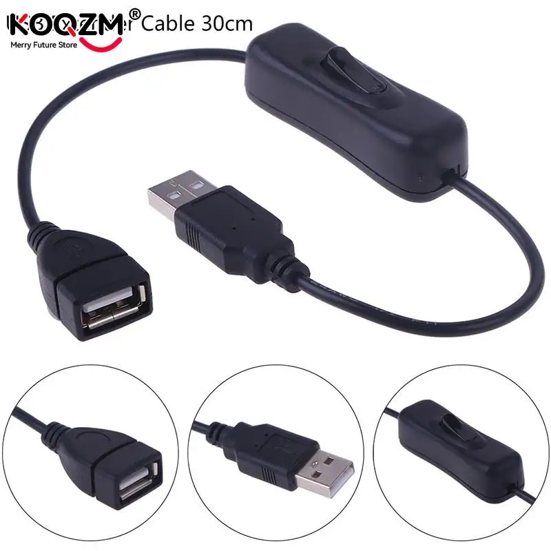 1Pc USB 2.0 A Male to A Female Extension Extender Cable With Switch ON/OFF Cable