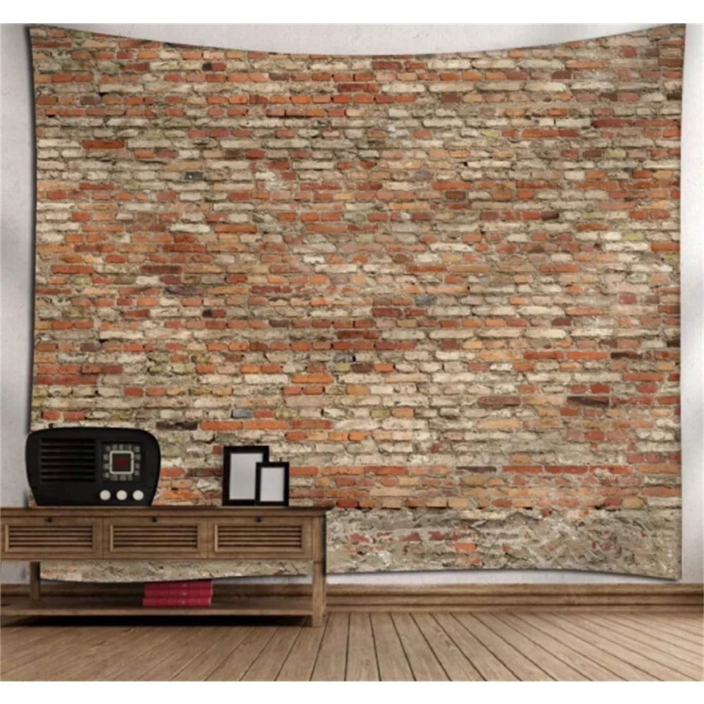 Brick Tapestry Nature Art Marble Loam Style Wall Hanging Vintage Rampart Tapestries Bedroom Living Room Dorm Wall Decor Cloth