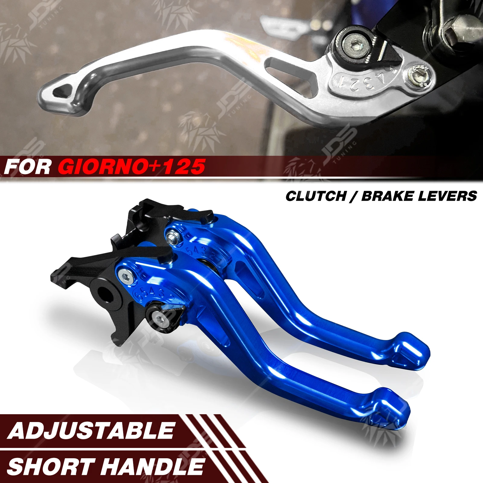 For Honda GIORNO+125 Racing Short Brake Lever Set Adjustable Handle Levers Three-Fingers Motorcycle Accessories Parts