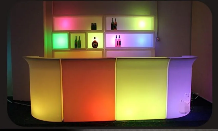 Mesa de Bar Led recargable de 110cm de altura, cambiador colorido, escritorio de recepción, muebles modernos para club nocturno, Mostrador de cajero Simple