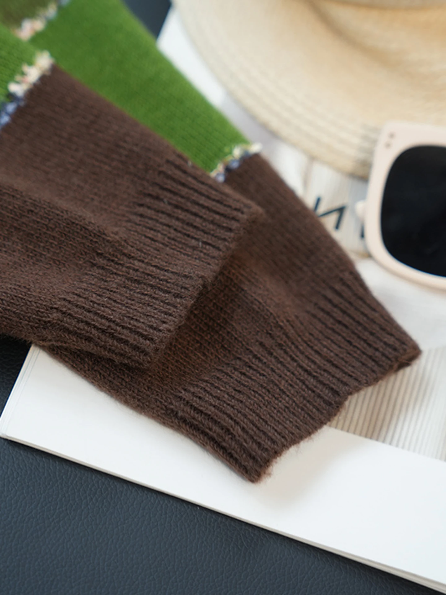 Ladies' Knitted Long Sve Sweater Retro Design Striped Color Blo Lazy Sle Commute Friendly round Ne Pullover Knitwear