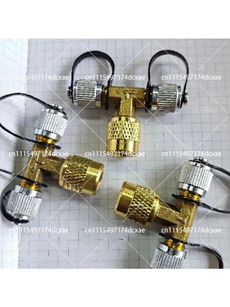 Vacuum Gauge Three-Way Bend Adapter Mini Valve for HVAC System