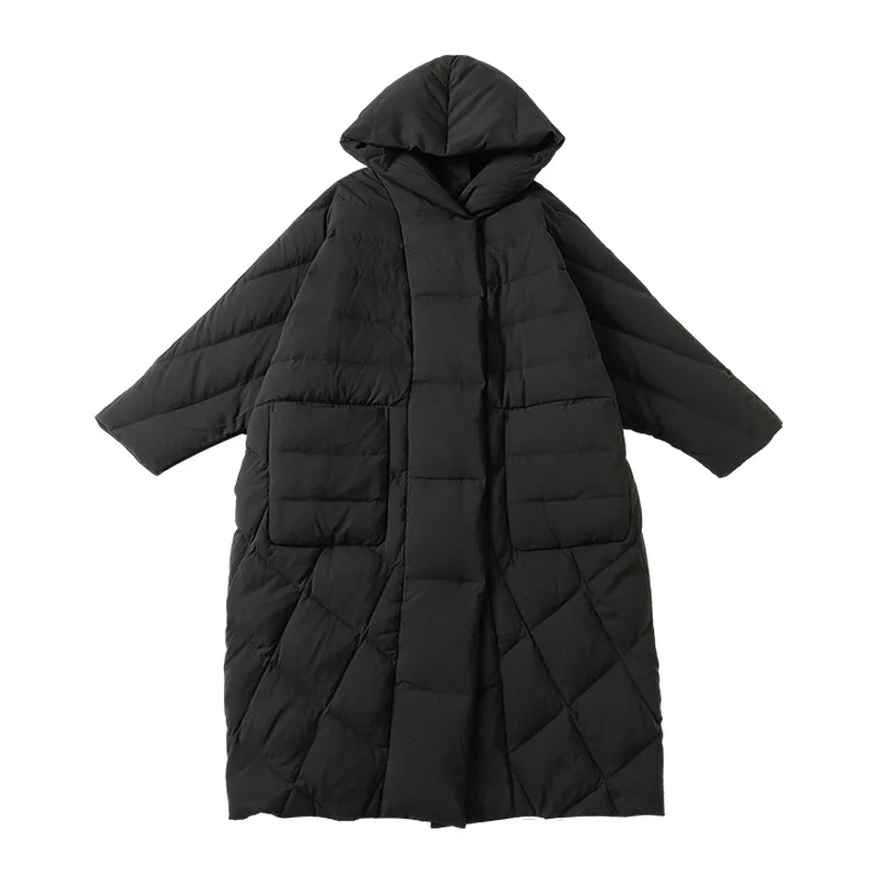 High-end dames winterdonsjack Warm pufferjack Hoge kwaliteit luxe merk Losse halflange verdikte donsjas Winddicht