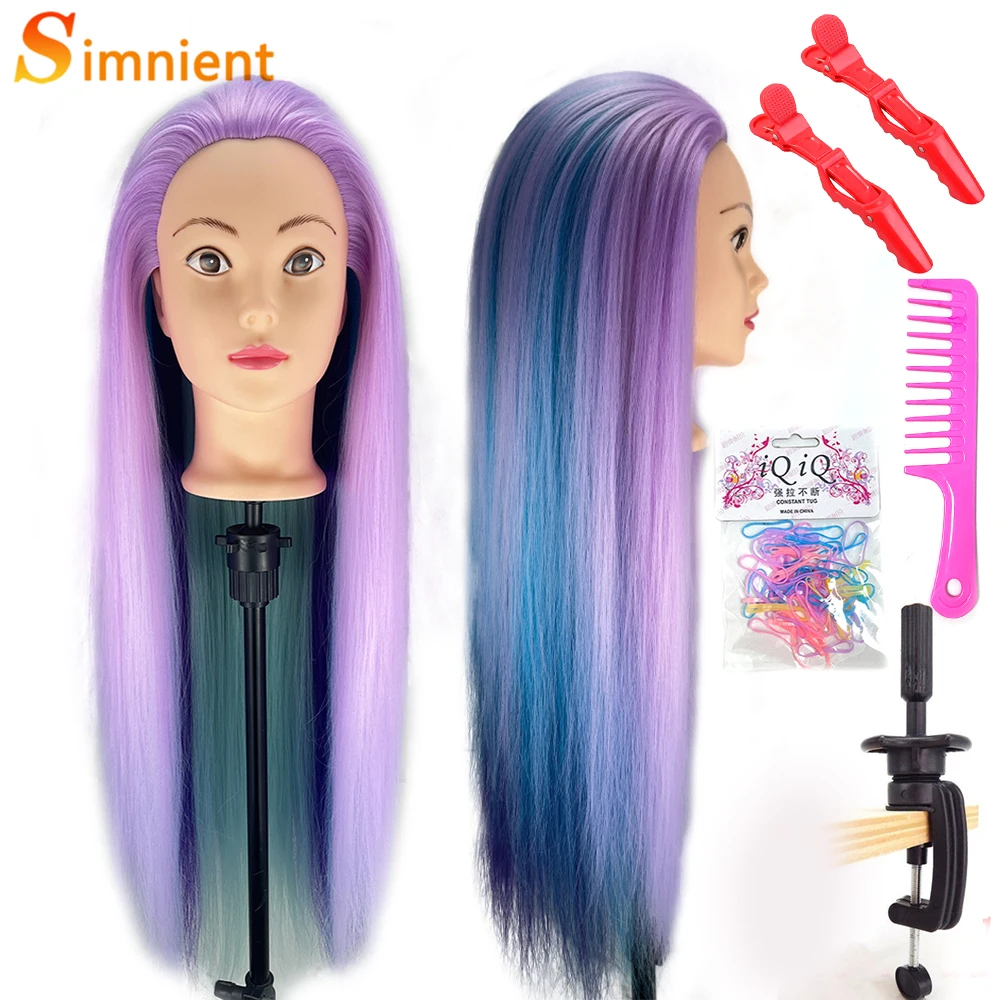 Hairdressing Hairdresser Styling Tool 70cm Straight Hair Training Mannequins Head For Makeup Hair braiding Practice Salon Head