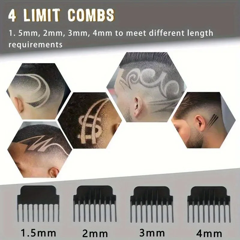 Alat Cukur Rambut Elektrik T9 USB Rechargeable Tanpa Kabel, Mesin Potong Rambut, Pencukur Jenggot, Kit Potong Rambut, Gunting Dorong Elektrik