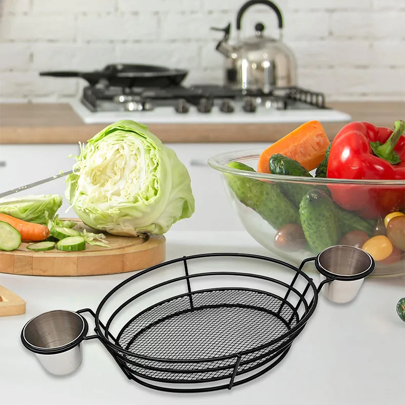 New Boat Shaped French Fries Basket Fried Chicken Snack Dim Sum Basket Hot Dog Hamburger Serving Tray With Dipping Sauce Bowl