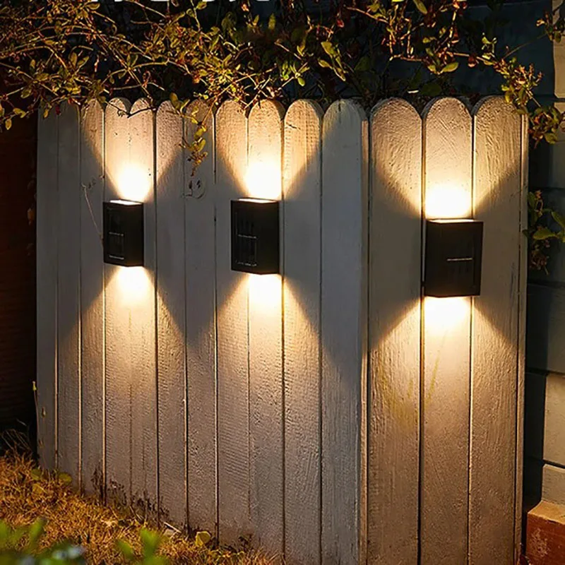 Solar Fence Lights Deck LightsWaterproof Automatic Decorative Outdoor Solar Wall Lights for Deck Patio Stairs Yard