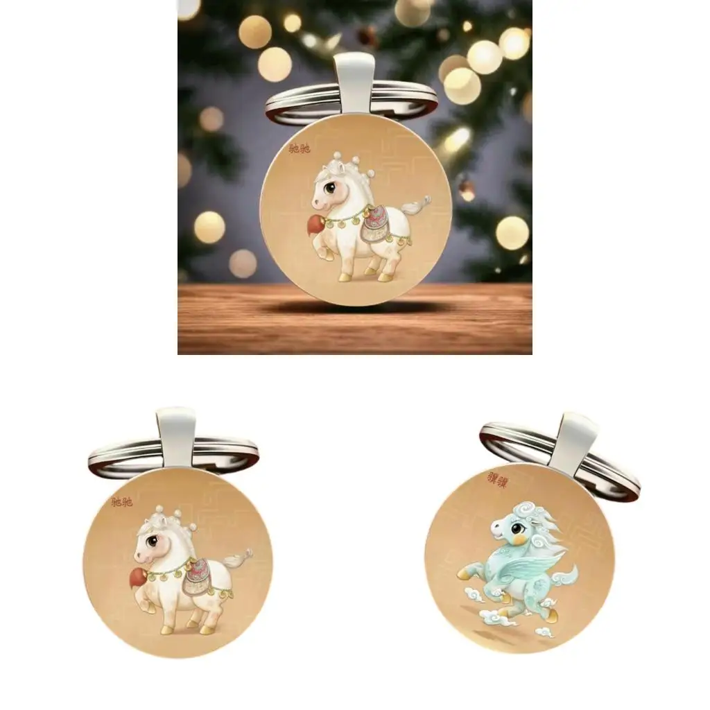  Versatile Horse Charm Keychain for Car Use Lightweight Unisex Alloy Keyring