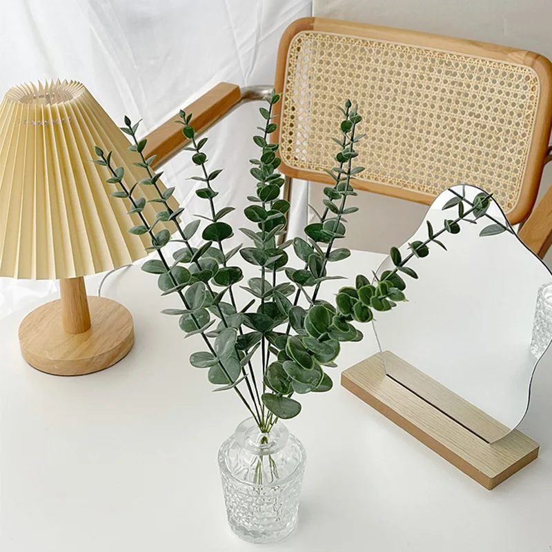 Yannew 12 Stück künstliche Eukalyptus-Stiele, silbernes Dollar-Grün, künstliche Pflanzen für Hochzeitsstrauß, Blumenarrangement, Heimdekoration – Detail 34