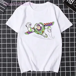 Toy Story T-Shirt Women Anime Buzz T-shirts Summer Print White Short Sleeve Summer Fashion Kawaii Cartoon Female Tee Shirt