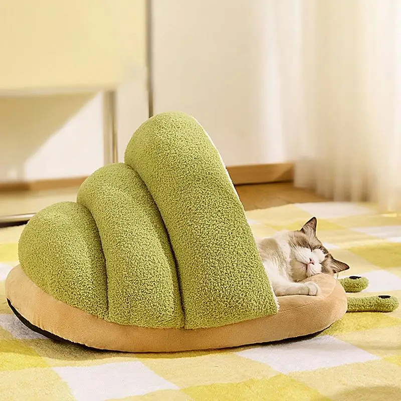 Slipper Cat Bed Warm Snail Slipper Puppy House Cute Soft House Pet Hideaway Sleeping Cuddle Cave Creative Bed For Cat And Puppy