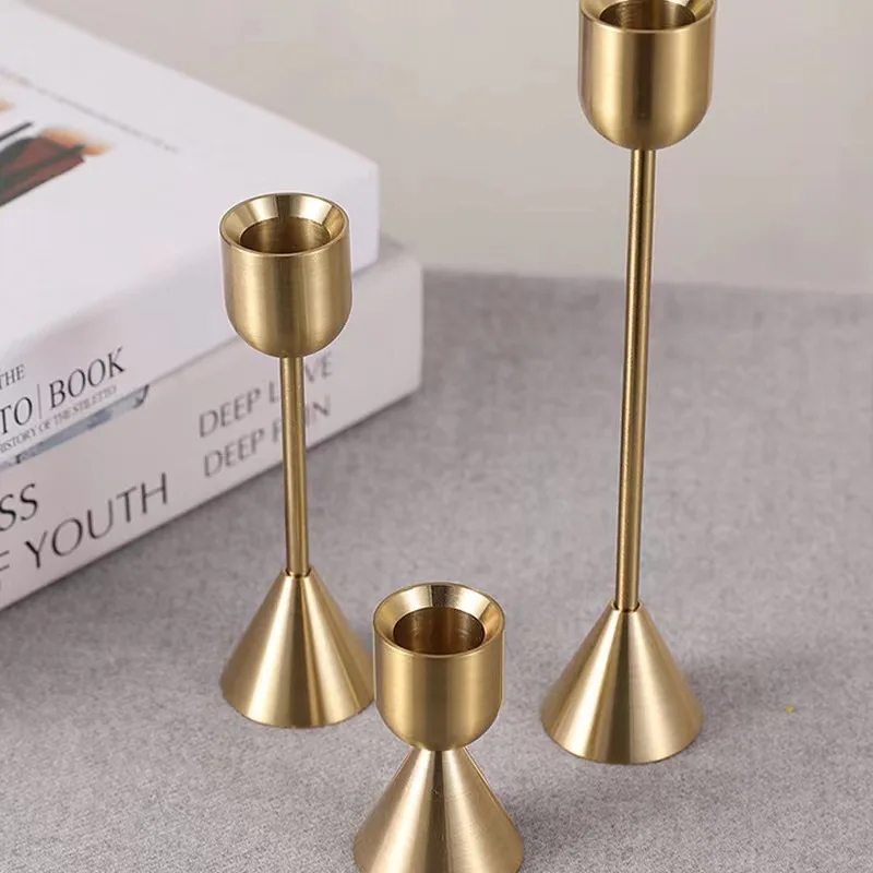 3 Pcs Metal Candle Holders New   Candlestick Holiday Gift Centerpieces Wedding porps Christmas deco