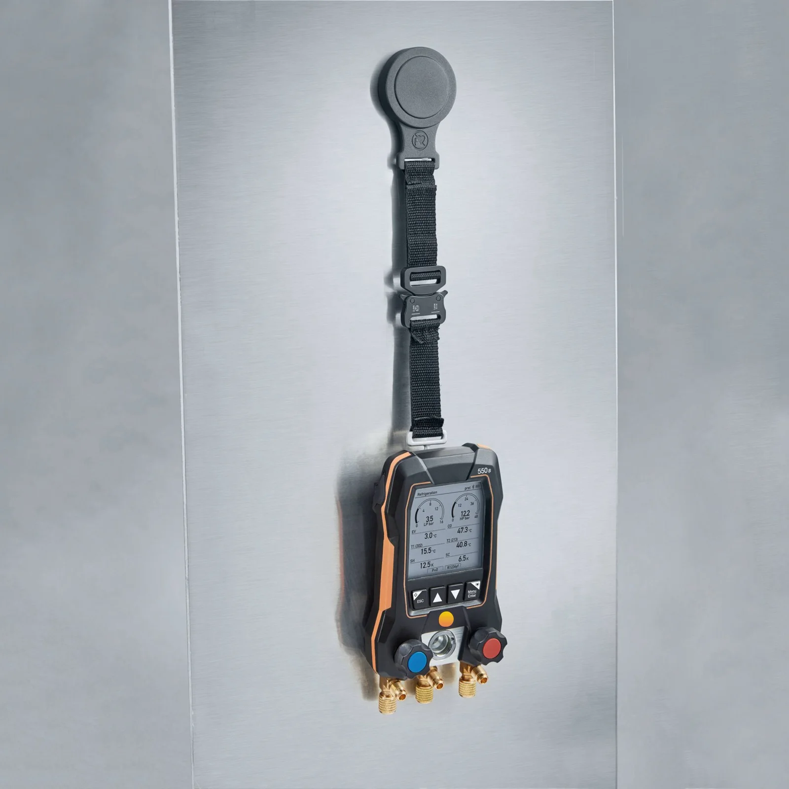550S 549 AC Digital LCD Manifold Gauge 2 Valves 60 Bar Hvac Air Conditioning Pressure Meter Temperature Tester Valve Tool